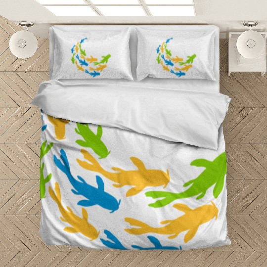 colorful shoal koi fish Bedding Sets