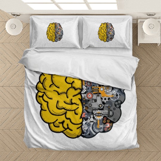 Human Machine Brain - Next Step in Evolution - AI Bedding Sets