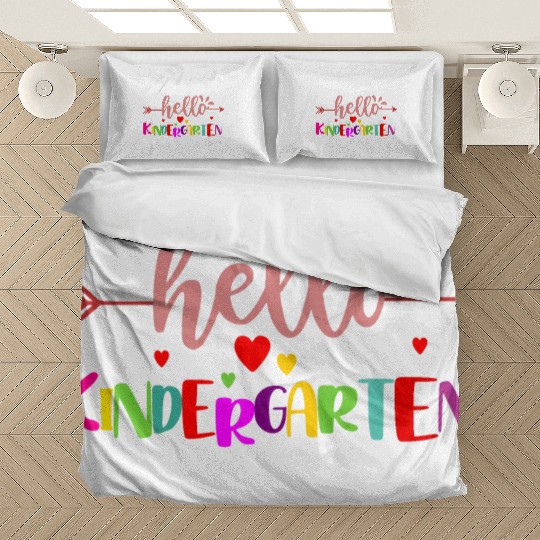 First Day of School Hello Kindergarten Teacher Bedding Sets