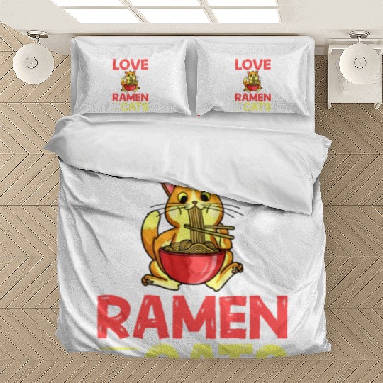 Ramen Cat Bowl Chicken Noodle Soup Japanese Bedding Sets