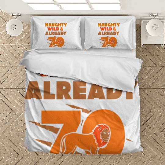 Gift 70 years birthday Men lion Bedding Sets