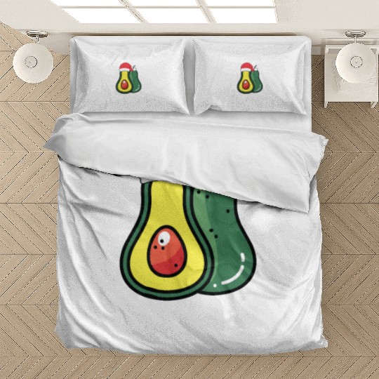 Christmas Guacin Around The Tree Avocado Xmas Bedding Sets