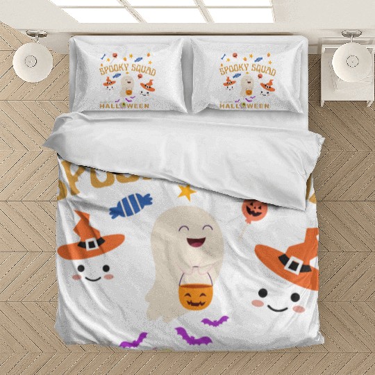 Happy Halloween, Spooky Squad, Cute Ghosts Design Bedding Sets