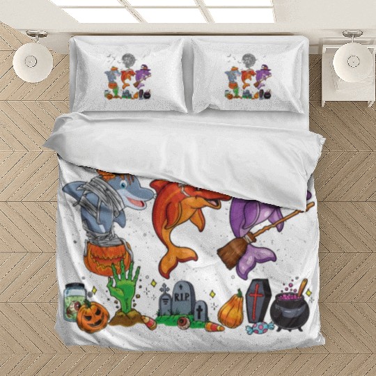 Mummy Pumpkin Witch Dolphin Halloween Bedding Sets