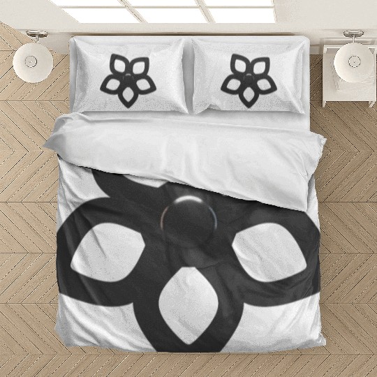 Metallic Silver Abstract Flower Cutout Petals Bedding Sets