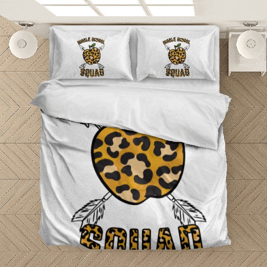 Middle School Squad Teacher Leopard Print Bedding Sets
