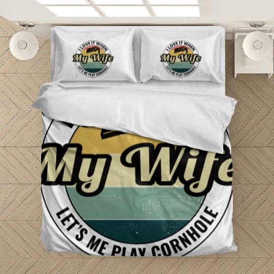 Cornhole Bean Bag Toss Lawn Game Husband Wife Bedding Sets