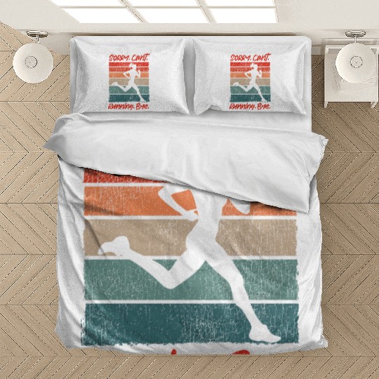 Running Runner Half Marathon Retro Bedding Sets
