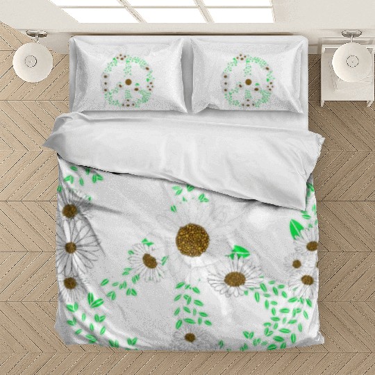 Daisy Peace Sign Wildflower Gardener Hippie Bedding Sets