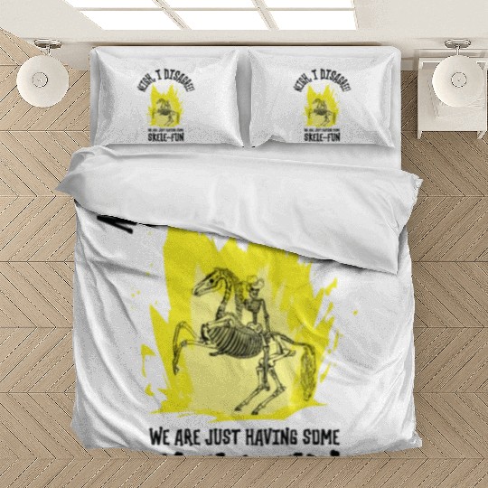 Halloween Cowboy Skeleton Fun Horse Riding Bedding Sets