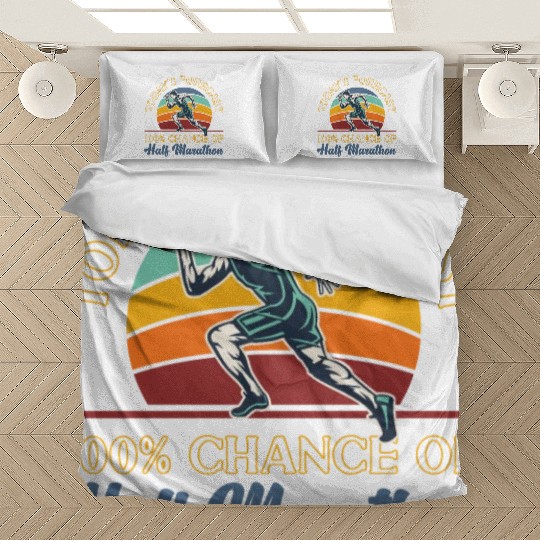 Running Runner Half Marathon Retro Bedding Sets
