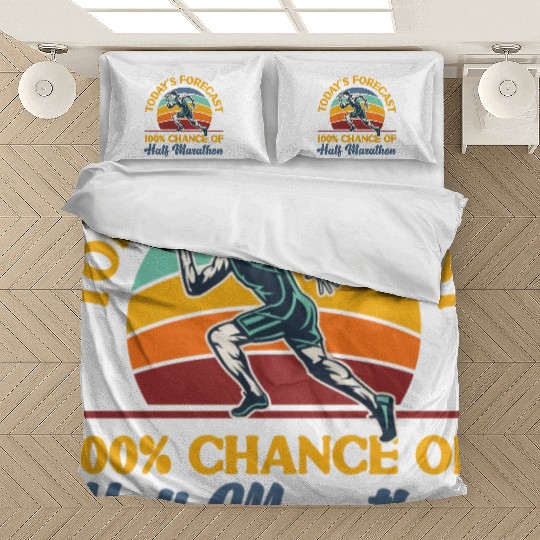 Running Runner Half Marathon Retro Bedding Sets