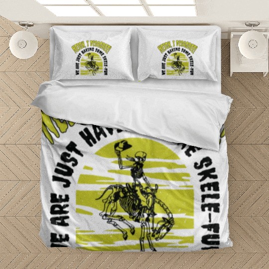 Halloween Cowboy Skeleton Fun Horse Riding Bedding Sets