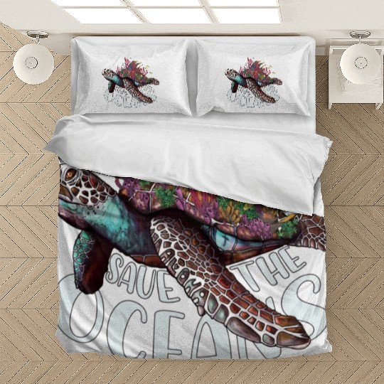 Save The Ocean Sea Turtle Reefs Cartoon Bedding Sets