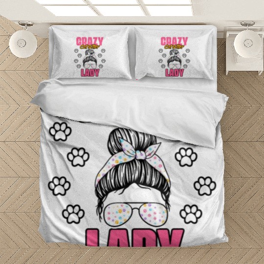 Crazy Cat Lady Funny Animal Sitting Humor For A Bedding Sets