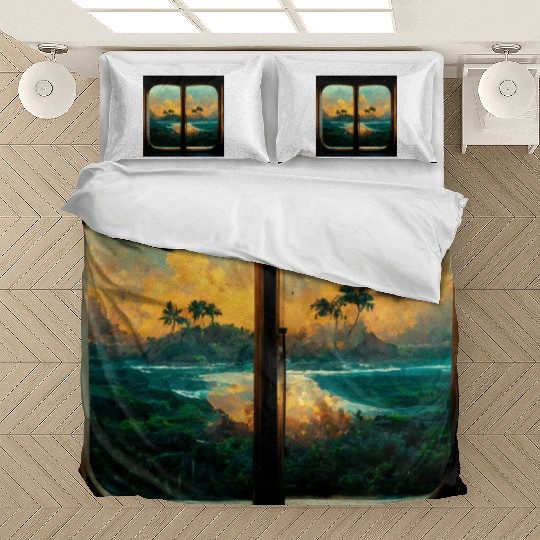 Paradise island painting Bedding Sets