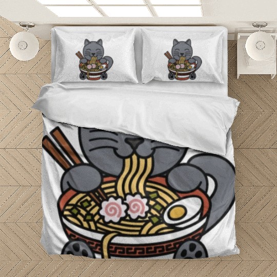 British Shorthair Cat Ramen Noodles Bedding Sets