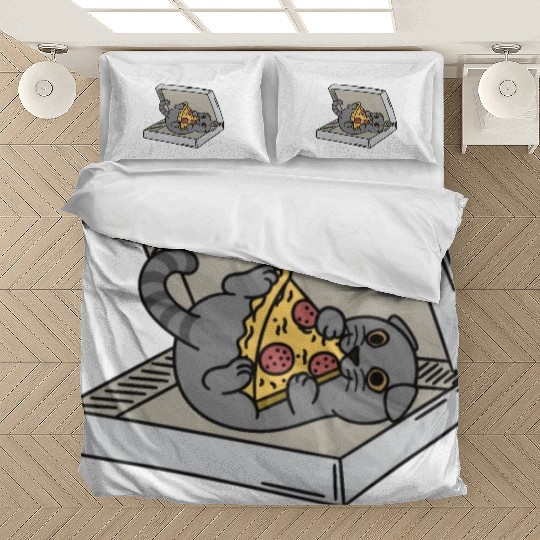 Scottish Fold Cat Pizza Lover Bedding Sets