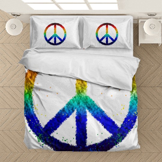 Rainbow Peace Sign LGBT Gay Pride Bedding Sets