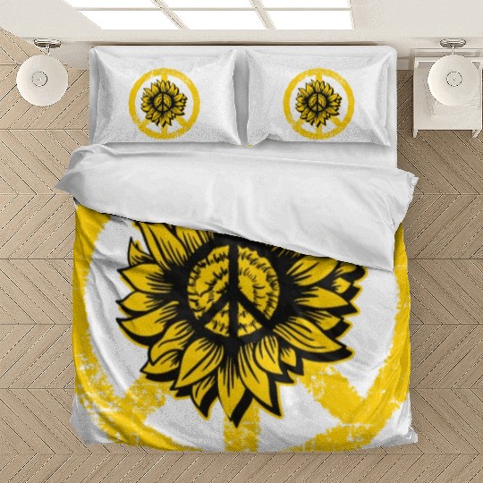 Sunflower Peace Sign Hippie LGBT Bedding Sets