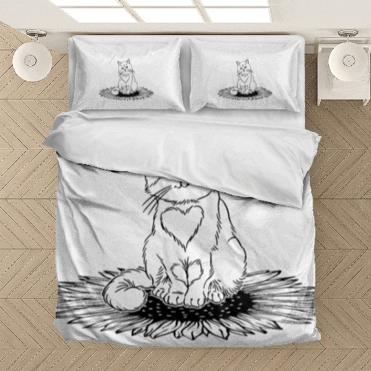 Cat Sunflower Cat Owner Cute Cat Lover I Cat Sunfl Bedding Sets