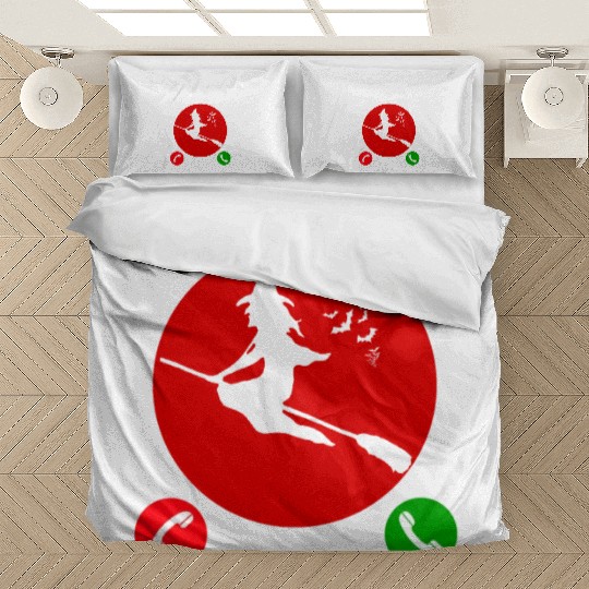 Witch is calling Trick or Treat Funny Halloween Bedding Sets