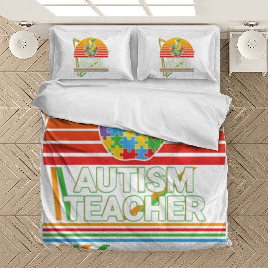 Autism Teacher Retro Bedding Sets