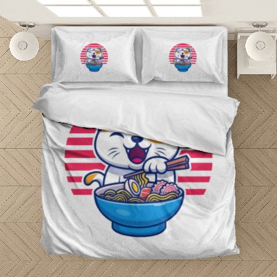 But First Ramen Cat Japan Kawaii Bedding Sets
