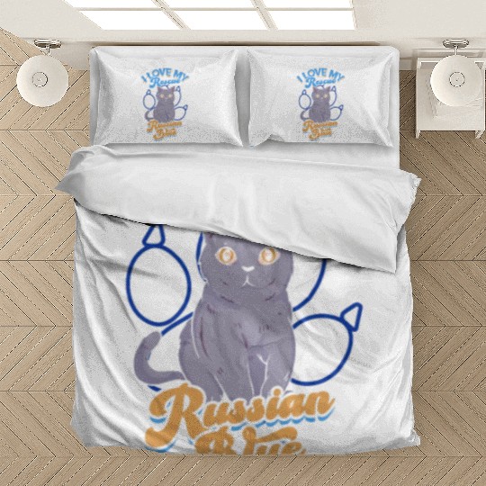 I love my rescue Russian Blue - furry Bedding Sets