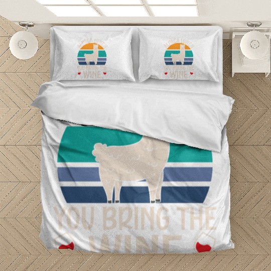 Alpaca Lunch You Bring The Wine Drinker Llama Bedding Sets