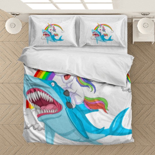 Unicorn riding shark Design Bedding Sets