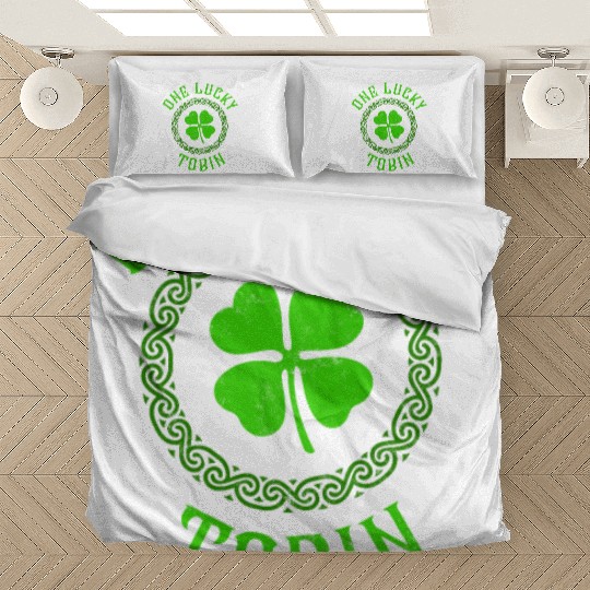 One Lucky Tobin Irish Family Four Leaf Clover Bedding Sets