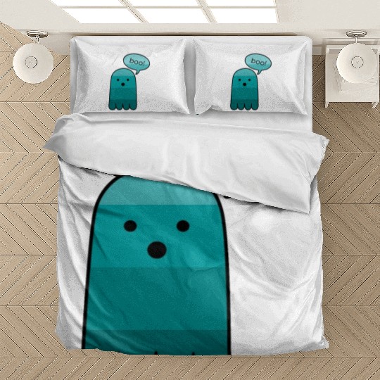 Persian Green Boo Ghost Halloween Bedding Sets
