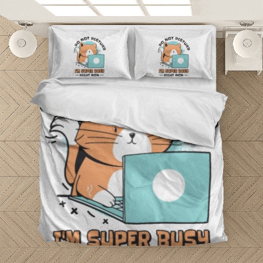 Working Busy Cat Employee Cat Owner Worker Bedding Sets