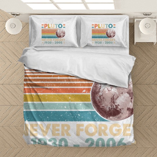 Pluto Never Forget Astronomy Space Science Nerd Bedding Sets