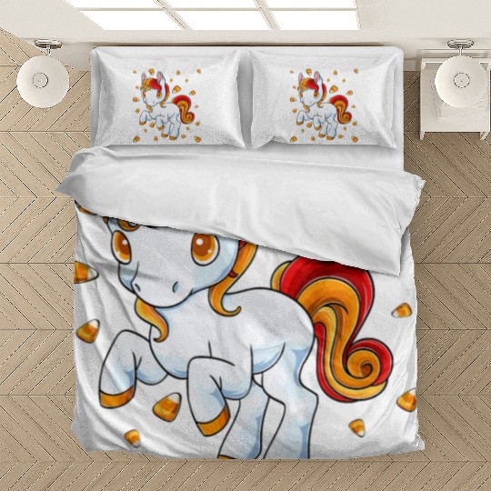 Halloween Unicorn Pony Candy Corn Halloween Bedding Sets
