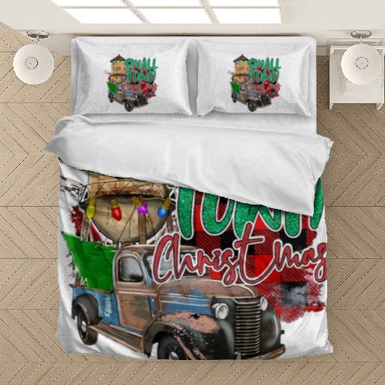 Country Farmer Life Small Town Christmas Red Bedding Sets