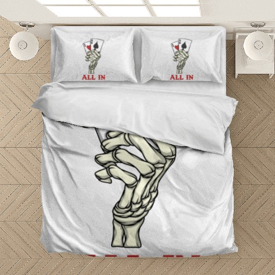 Poker Player Poker Cards Ace Skeleton Hand Poker Bedding Sets
