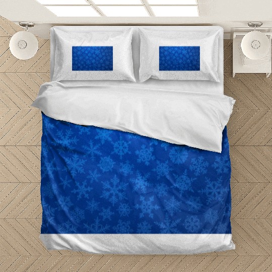 Blue Snowflakes Christmas Pattern Bedding Sets