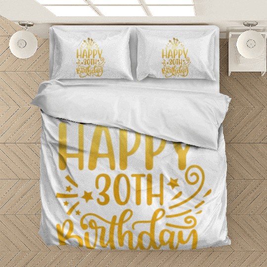 Happy 30th Birthday Presents 30 Year Old Gift Gold Bedding Sets
