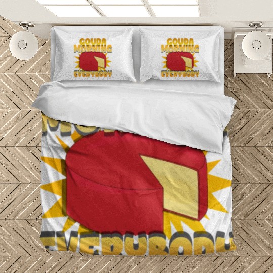 Gouda Cheese Slices charcuterie cheese board Bedding Sets