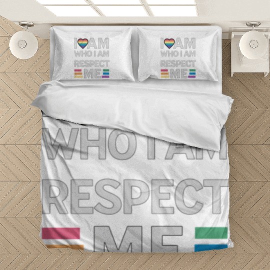 i am who i am respect me rainbow unisex Bedding Sets