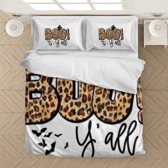 Boho Boo Y'all Halloween Leaopard Print Bedding Sets