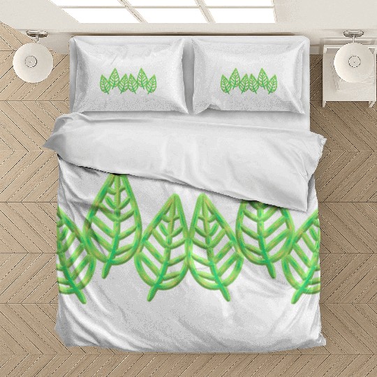 Leaves pattern leaf icon nature green Bedding Sets