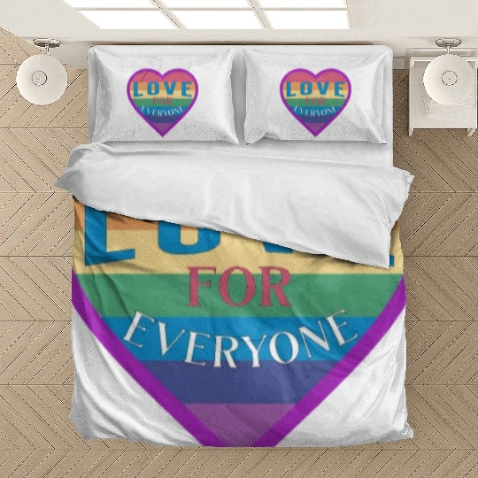 Heart rainbow unisex love for everyone Bedding Sets