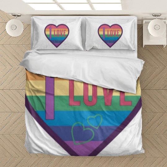 colorful heart rainbow unisex love for everyone Bedding Sets