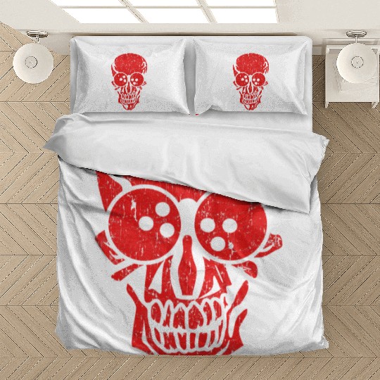 Bowling Skull Graphic Bowling Game Lover Bowler Bedding Sets