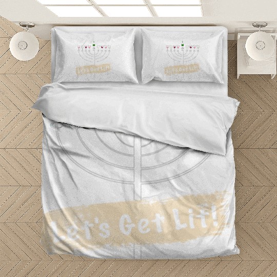 Let's Get Lit Wine Lovers Hanukkah Bedding Sets