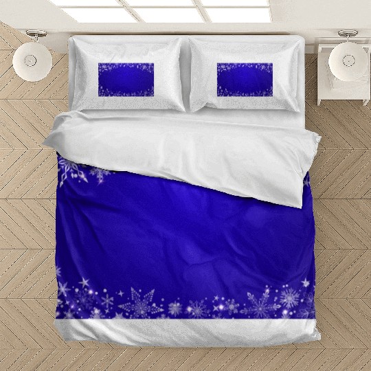 Modern Navy Blue Snowflakes Pattern Bedding Sets