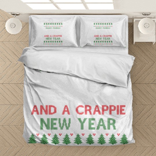 Merry Fishmas And A Crappie New Year - Saying Ugly Bedding Sets